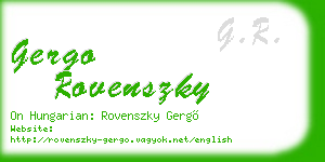 gergo rovenszky business card